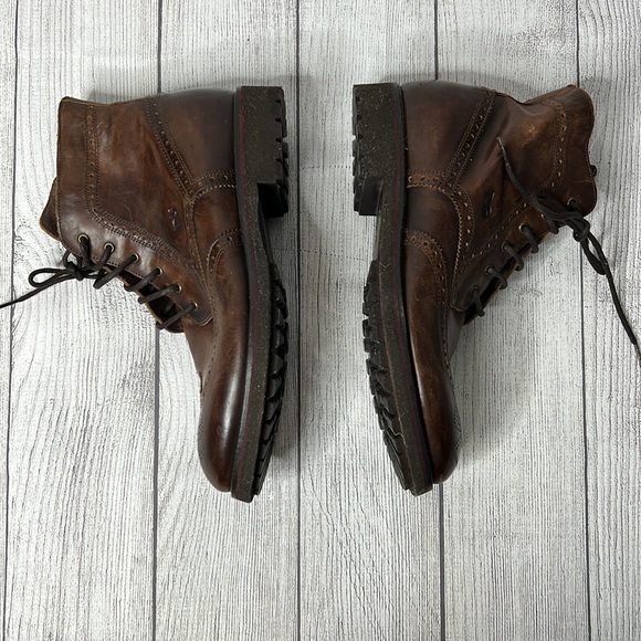 🔹 Nero Giardini Leather Wingtip Boot Made in Italy - Picture 4 of 8